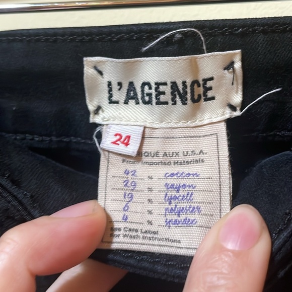 Womens L’AGENCE Katrina Skinny Ultra High Rose Noir Jeans - Picture 6 of 11